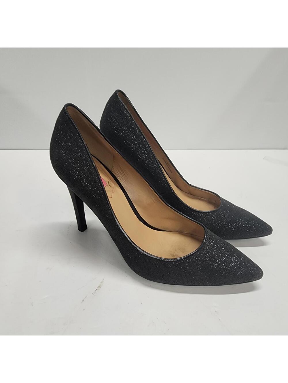 Flawless Isaac Mizrahi black sparkle heels 10
